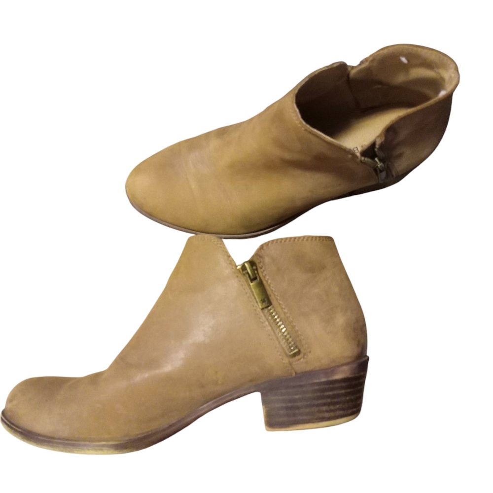 Lucky Brand Light Brown Suede Leather Ankle Boots Size 8.5